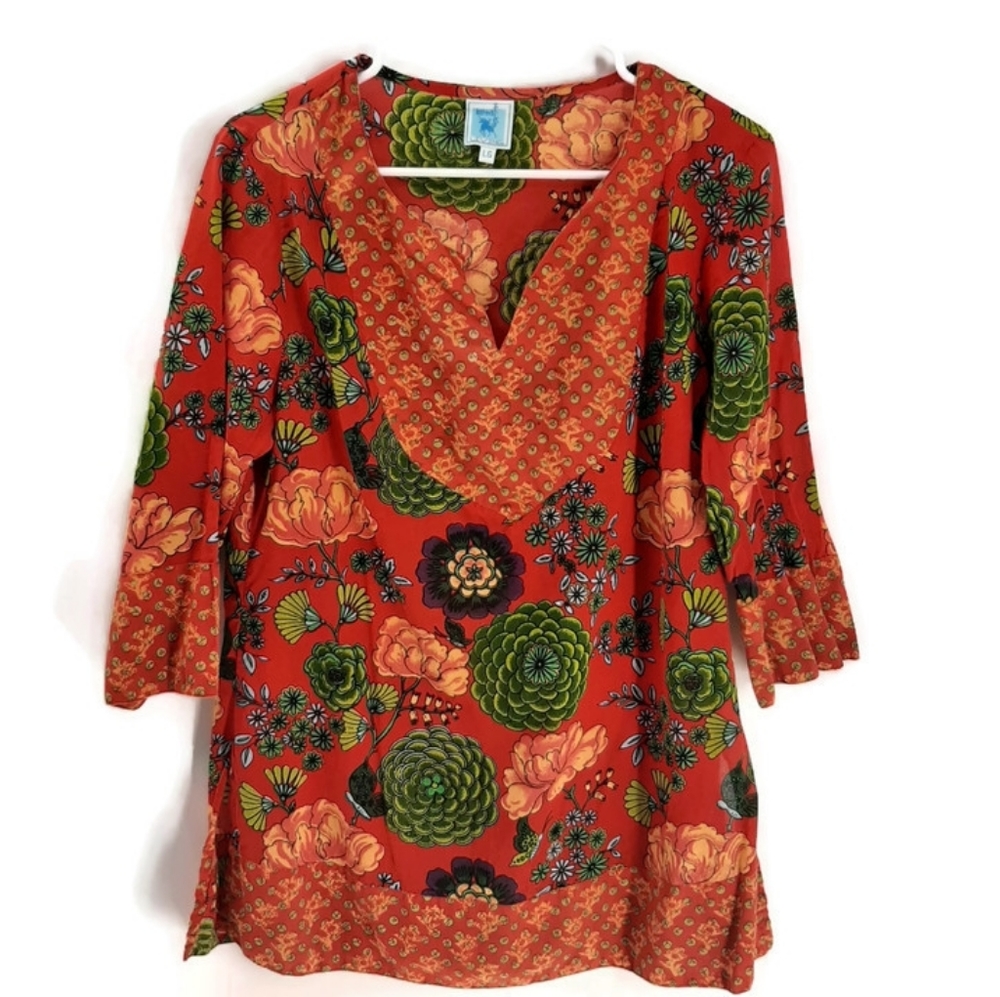 Karma living floral cotton tunic Medium Large